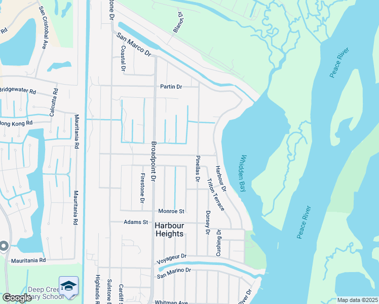 map of restaurants, bars, coffee shops, grocery stores, and more near 27244 Washington Street in Punta Gorda