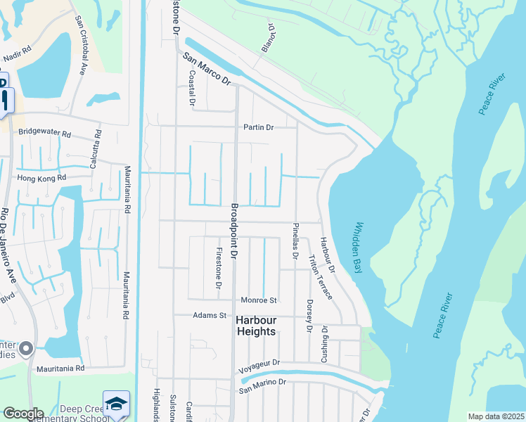 map of restaurants, bars, coffee shops, grocery stores, and more near 27203 Lowry Avenue in Punta Gorda