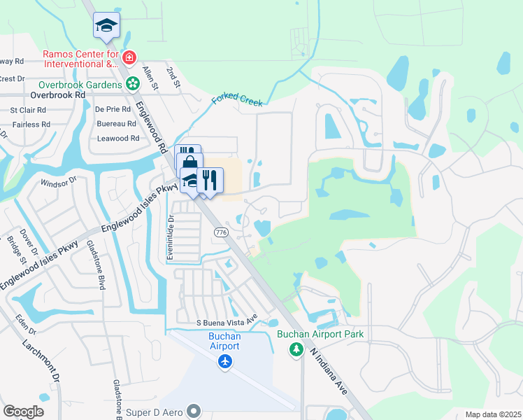 map of restaurants, bars, coffee shops, grocery stores, and more near 1 Bermuda Circle in Englewood