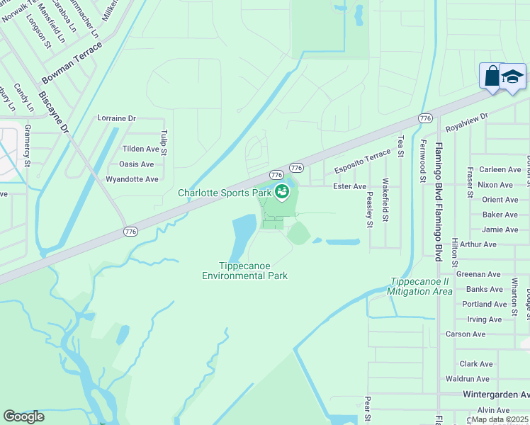 map of restaurants, bars, coffee shops, grocery stores, and more near 2300 El Jobean Road in Port Charlotte
