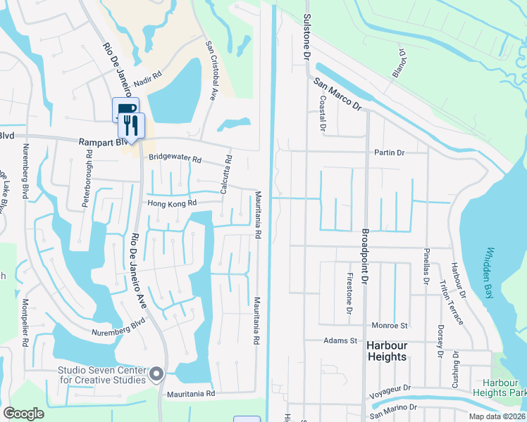 map of restaurants, bars, coffee shops, grocery stores, and more near 2252 Mauritania Road in Punta Gorda