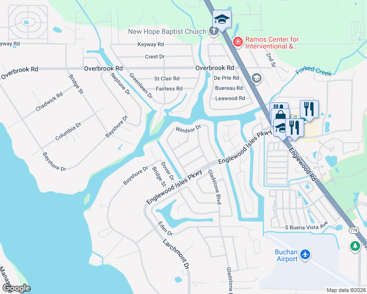 map of restaurants, bars, coffee shops, grocery stores, and more near 8 Stone Mountain Boulevard in Englewood