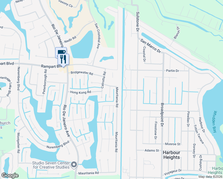 map of restaurants, bars, coffee shops, grocery stores, and more near 2176 Mauritania Road in Punta Gorda