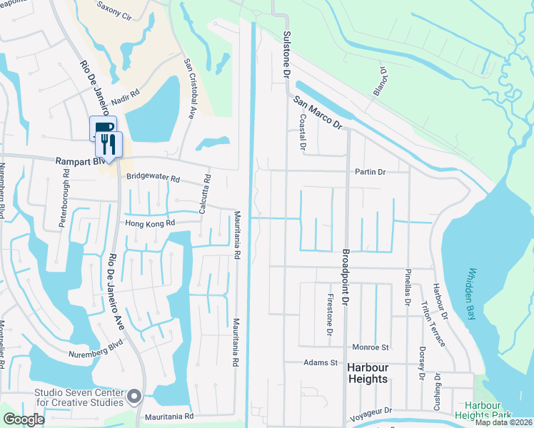 map of restaurants, bars, coffee shops, grocery stores, and more near 2098 Highlands Road in Punta Gorda