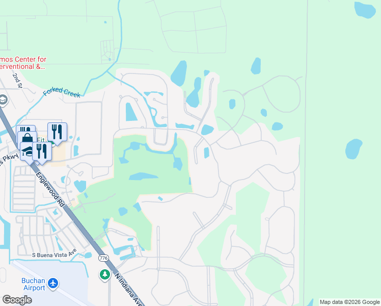 map of restaurants, bars, coffee shops, grocery stores, and more near 15 Saint John Boulevard in Englewood