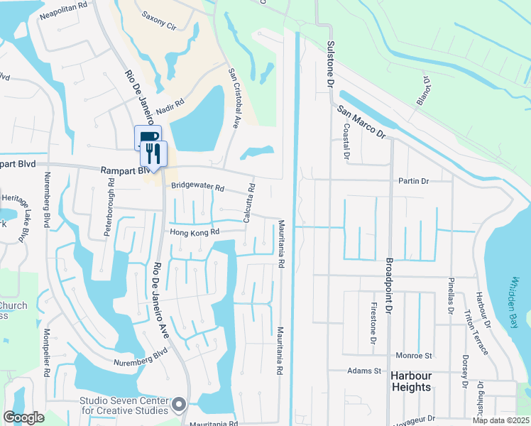 map of restaurants, bars, coffee shops, grocery stores, and more near 2176 Mauritania Road in Punta Gorda