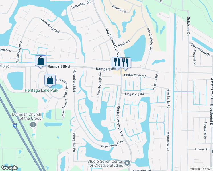 map of restaurants, bars, coffee shops, grocery stores, and more near 26181 Chesterfield Road in Punta Gorda