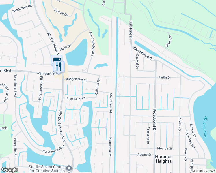 map of restaurants, bars, coffee shops, grocery stores, and more near 2176 Mauritania Road in Punta Gorda