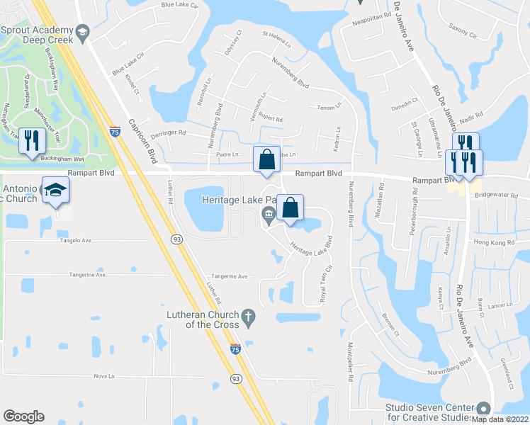 map of restaurants, bars, coffee shops, grocery stores, and more near 2040 Willow Hammock Circle in Punta Gorda