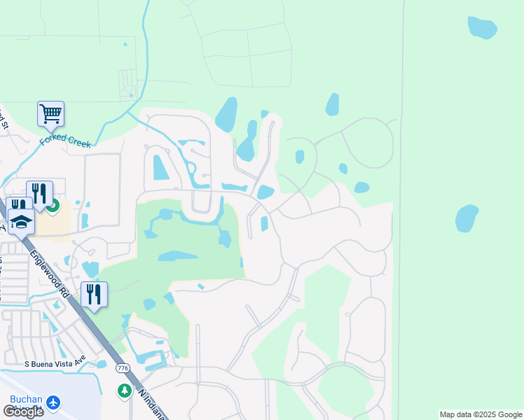 map of restaurants, bars, coffee shops, grocery stores, and more near 49 Saint John Boulevard in Englewood