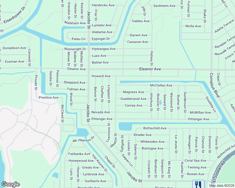 map of restaurants, bars, coffee shops, grocery stores, and more near 14123 Guadalcanal Avenue in Port Charlotte
