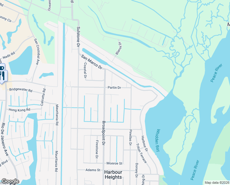 map of restaurants, bars, coffee shops, grocery stores, and more near 27192 Citrus Avenue in Punta Gorda