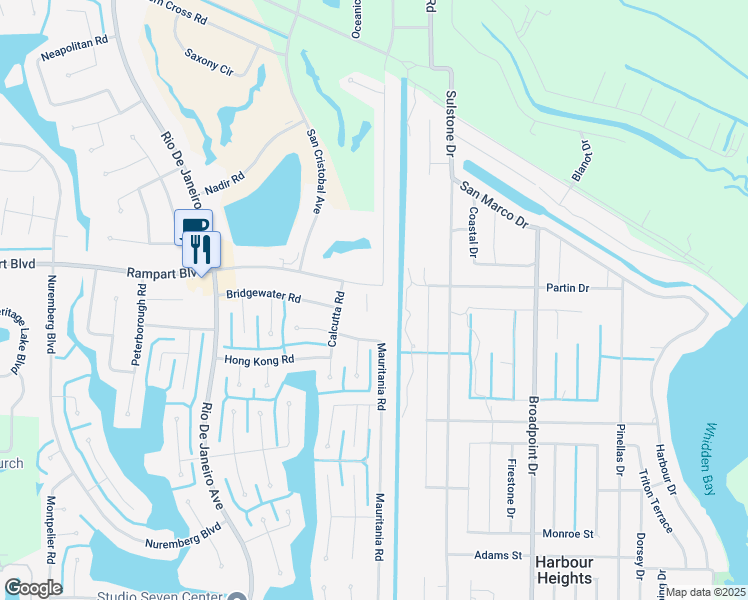map of restaurants, bars, coffee shops, grocery stores, and more near 26455 Rampart Boulevard in Punta Gorda