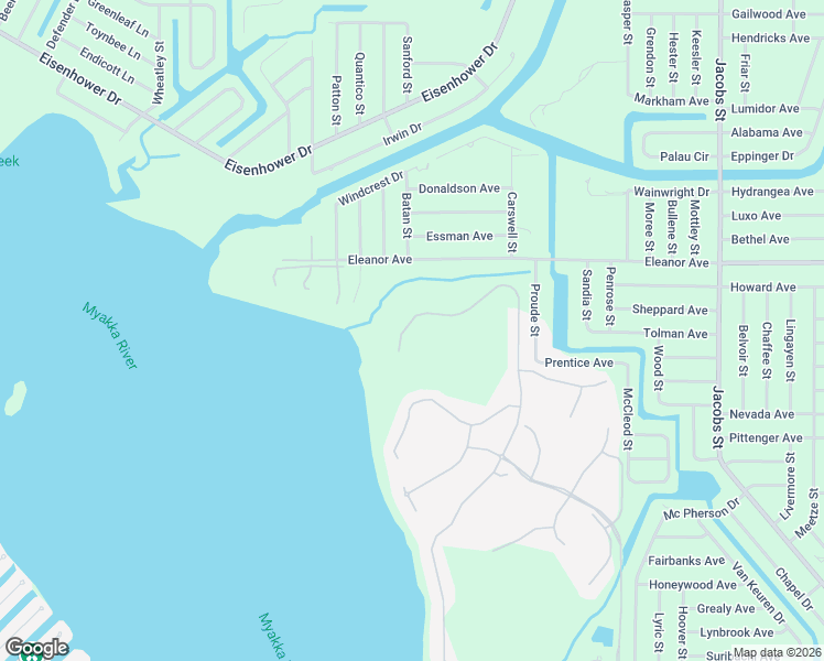 map of restaurants, bars, coffee shops, grocery stores, and more near 13064 Creekside Lane in Port Charlotte