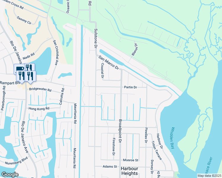 map of restaurants, bars, coffee shops, grocery stores, and more near 27101 Partin Drive in Punta Gorda