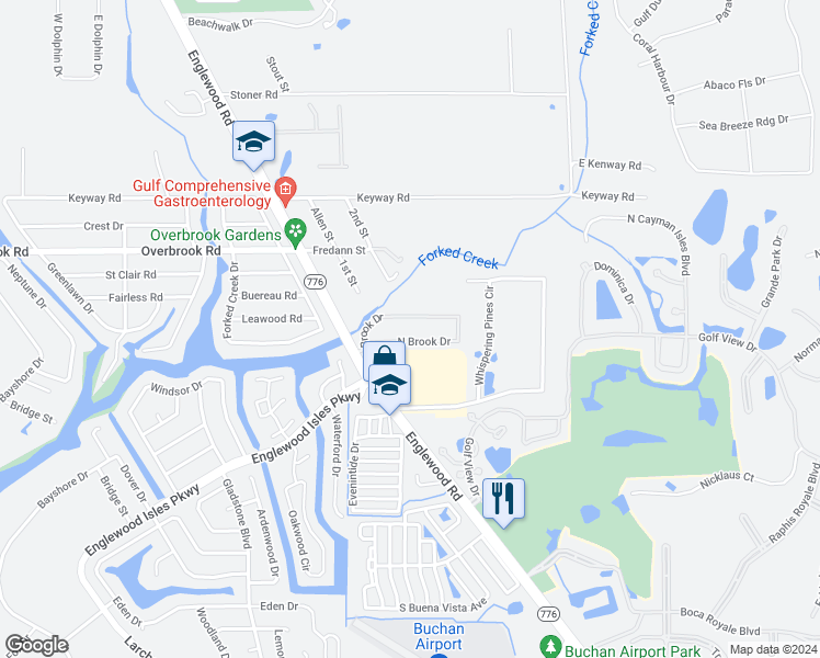 map of restaurants, bars, coffee shops, grocery stores, and more near 1891 Englewood Road in Englewood