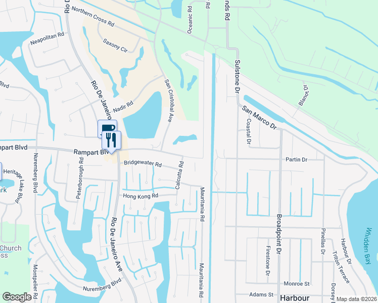 map of restaurants, bars, coffee shops, grocery stores, and more near 1581 Navigator Road in Punta Gorda