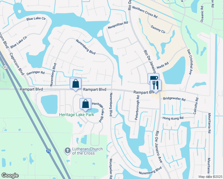map of restaurants, bars, coffee shops, grocery stores, and more near 2000 Nuremberg Boulevard in Punta Gorda