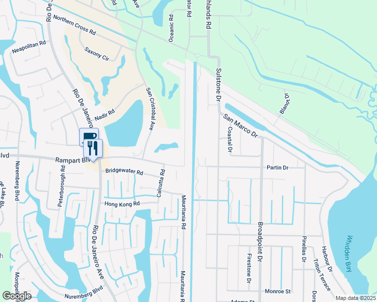 map of restaurants, bars, coffee shops, grocery stores, and more near 1582 Navigator Road in Punta Gorda