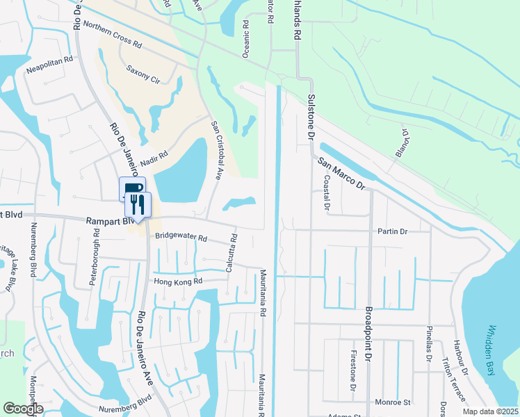 map of restaurants, bars, coffee shops, grocery stores, and more near 1581 Navigator Road in Punta Gorda
