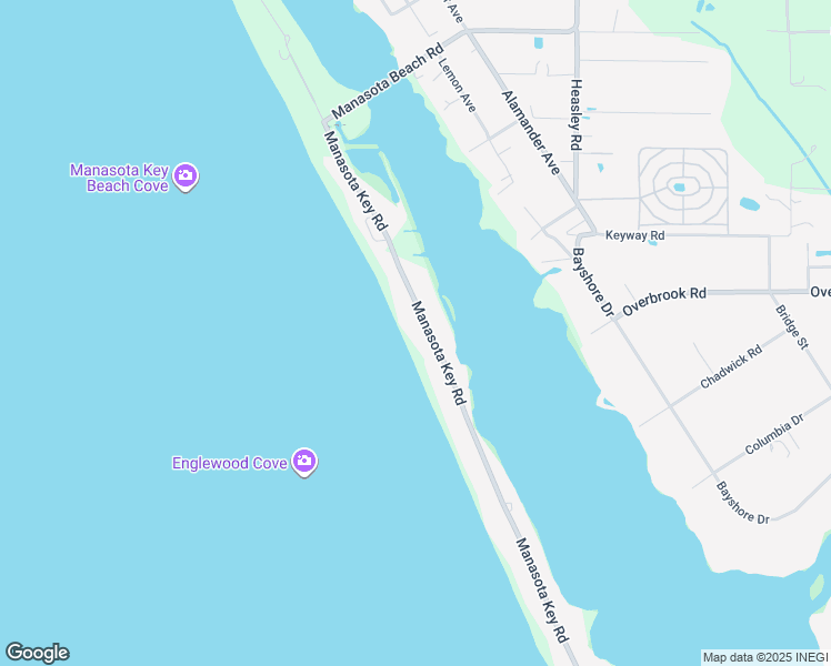 map of restaurants, bars, coffee shops, grocery stores, and more near 8270 Manasota Key Road in Englewood