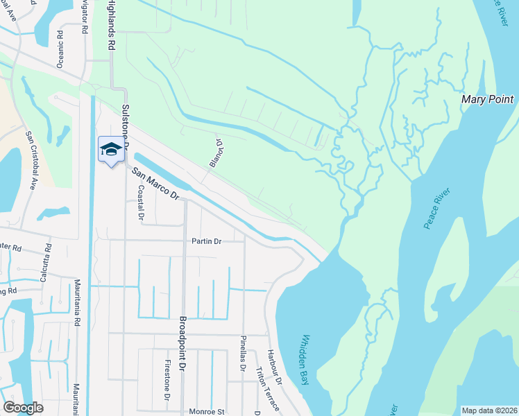 map of restaurants, bars, coffee shops, grocery stores, and more near 27347 Solomon Drive in Punta Gorda