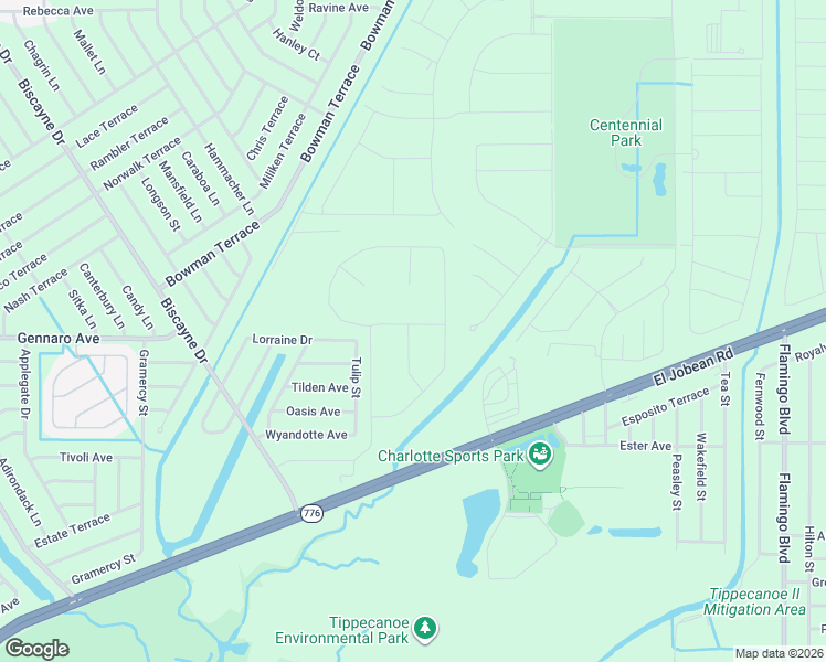 map of restaurants, bars, coffee shops, grocery stores, and more near 1421 Orchard Street in Port Charlotte