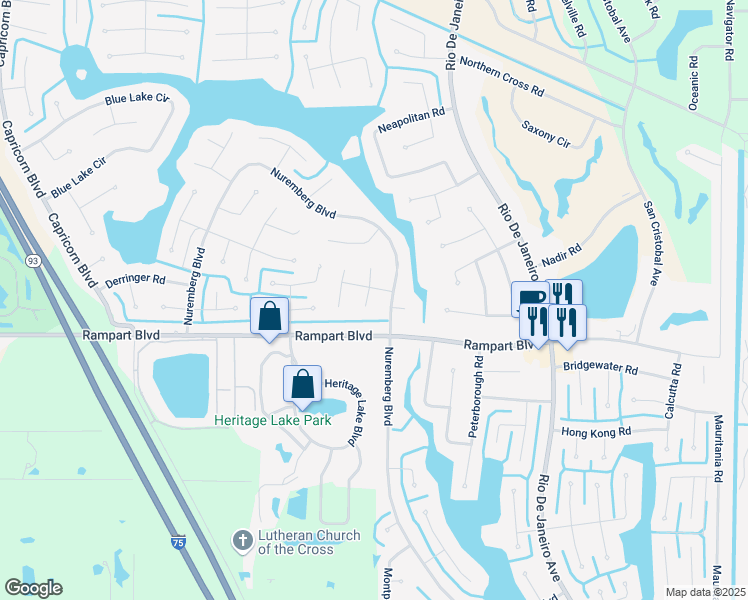 map of restaurants, bars, coffee shops, grocery stores, and more near 1975 Nuremberg Boulevard in Punta Gorda