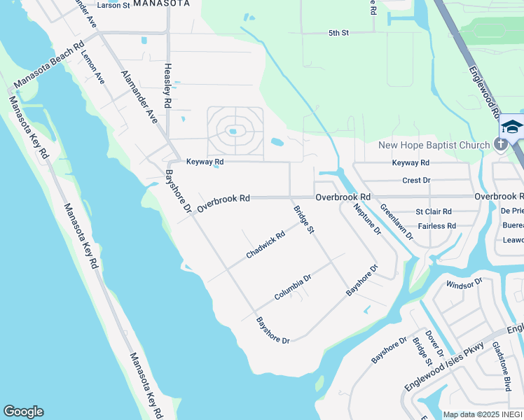 map of restaurants, bars, coffee shops, grocery stores, and more near 1657 Overbrook Road in Englewood