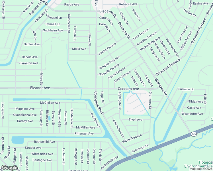 map of restaurants, bars, coffee shops, grocery stores, and more near 1505 Capel Street in Port Charlotte
