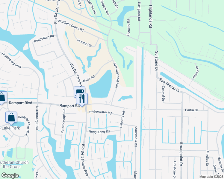 map of restaurants, bars, coffee shops, grocery stores, and more near 1457 San Cristobal Avenue in Punta Gorda