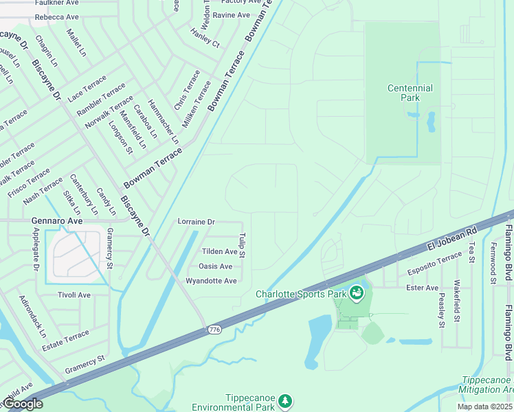 map of restaurants, bars, coffee shops, grocery stores, and more near 1421 Orchard Street in Port Charlotte