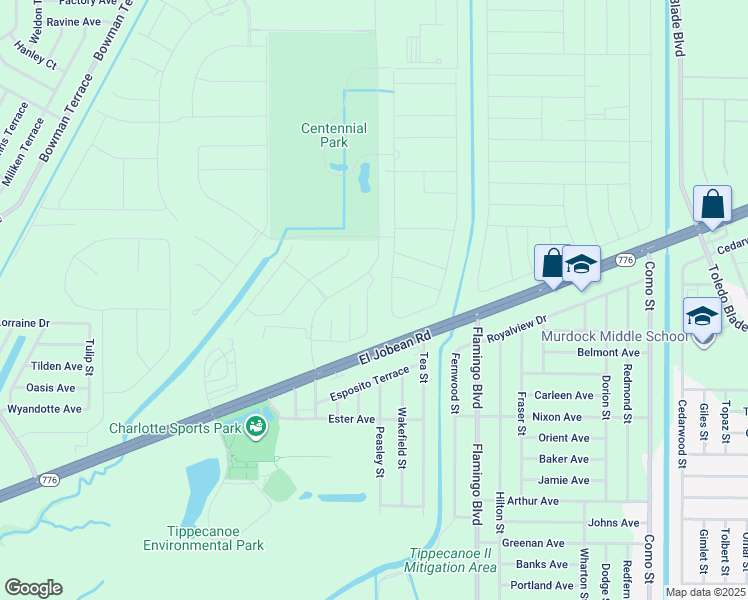 map of restaurants, bars, coffee shops, grocery stores, and more near in Port Charlotte