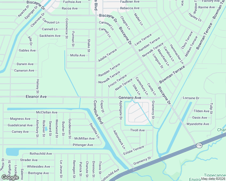 map of restaurants, bars, coffee shops, grocery stores, and more near 1577 Nash Terrace in Port Charlotte