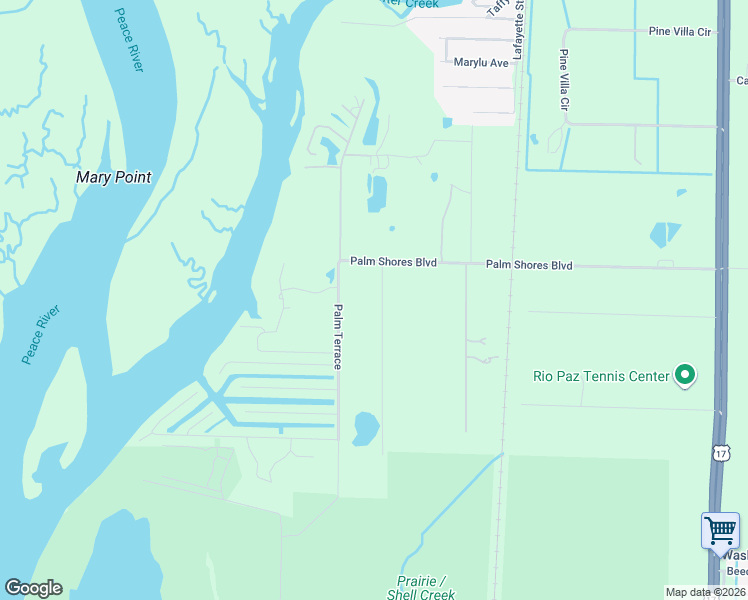 map of restaurants, bars, coffee shops, grocery stores, and more near 29153 Palm Shores Boulevard in Punta Gorda