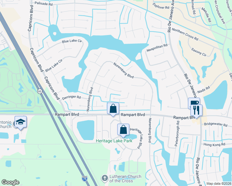 map of restaurants, bars, coffee shops, grocery stores, and more near 25404 Rupert Road in Punta Gorda