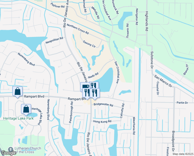map of restaurants, bars, coffee shops, grocery stores, and more near 26262 Nadir Road in Punta Gorda