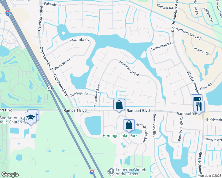 map of restaurants, bars, coffee shops, grocery stores, and more near 1435 Vermouth Lane in Punta Gorda