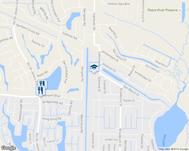 map of restaurants, bars, coffee shops, grocery stores, and more near in Punta Gorda
