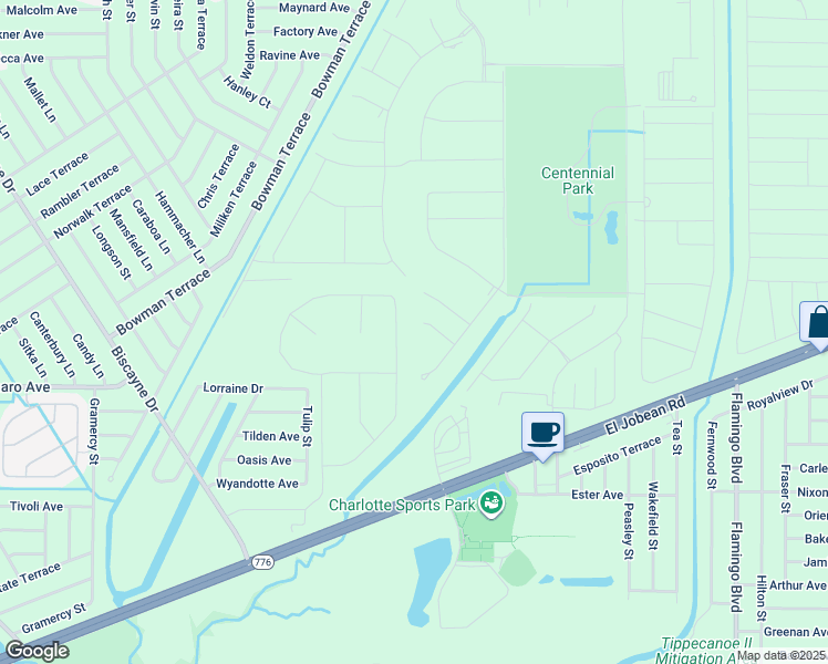 map of restaurants, bars, coffee shops, grocery stores, and more near Orchard Street in Port Charlotte
