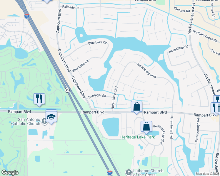 map of restaurants, bars, coffee shops, grocery stores, and more near 1424 Razorbill Lane in Punta Gorda