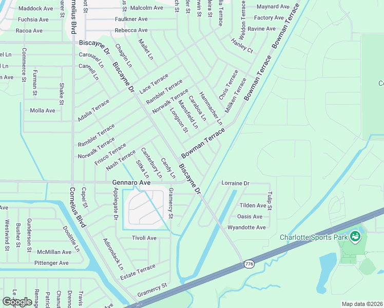 map of restaurants, bars, coffee shops, grocery stores, and more near 1248 Bowman Terrace in Port Charlotte