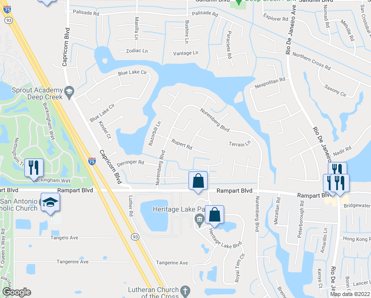 map of restaurants, bars, coffee shops, grocery stores, and more near 1435 Vermouth Lane in Punta Gorda