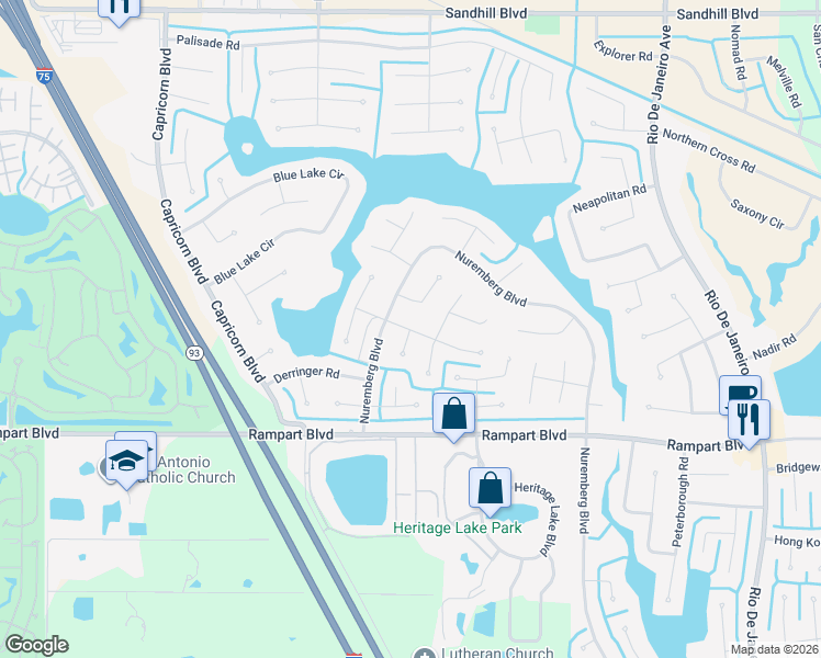 map of restaurants, bars, coffee shops, grocery stores, and more near 1435 Vermouth Lane in Punta Gorda
