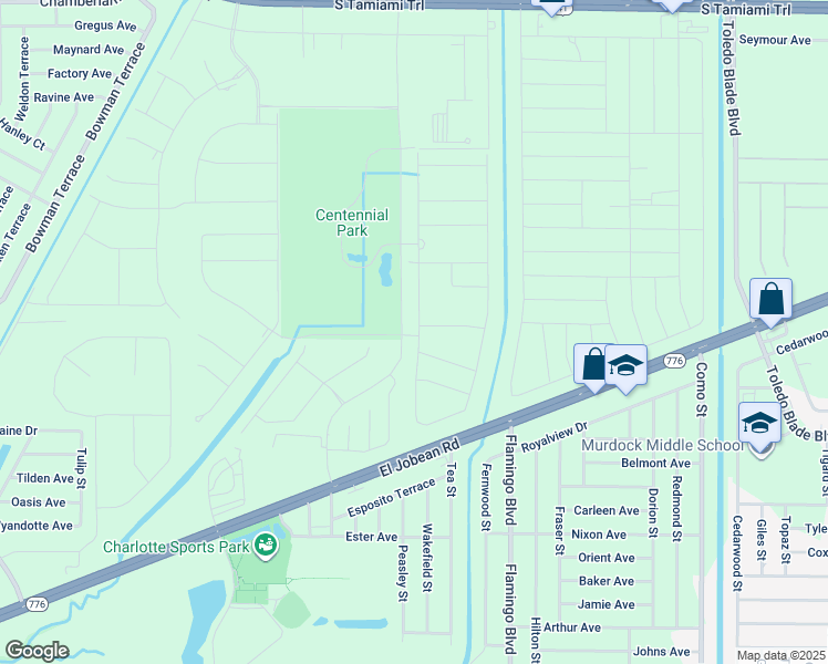 map of restaurants, bars, coffee shops, grocery stores, and more near 1602 Sunset Preserve Way in Port Charlotte