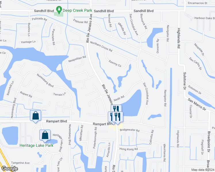 map of restaurants, bars, coffee shops, grocery stores, and more near 1360 Rio De Janeiro Avenue in Punta Gorda