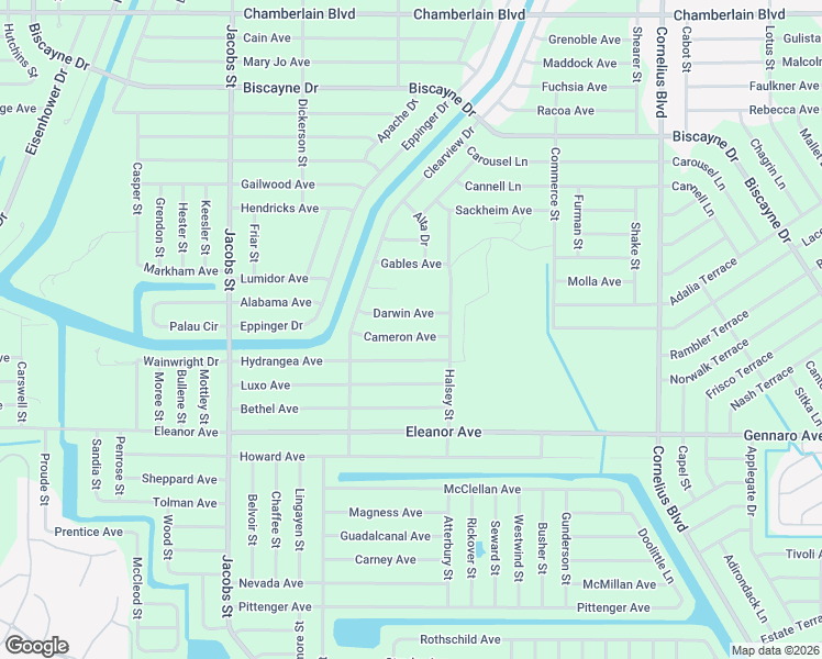 map of restaurants, bars, coffee shops, grocery stores, and more near 14216 Cameron Avenue in Port Charlotte