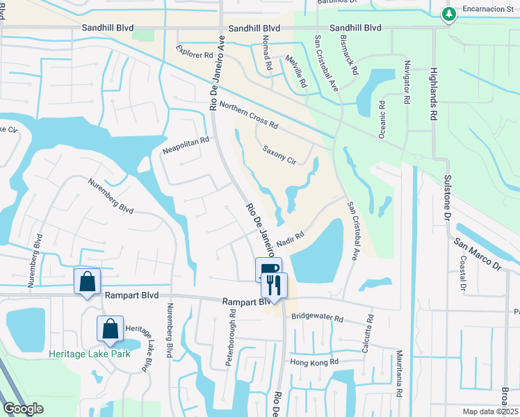 map of restaurants, bars, coffee shops, grocery stores, and more near 1360 Rio De Janeiro Avenue in Punta Gorda
