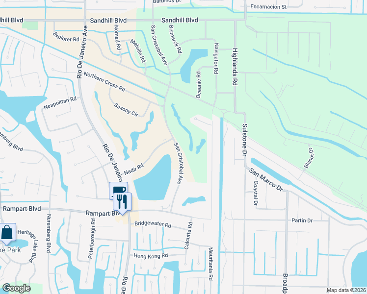 map of restaurants, bars, coffee shops, grocery stores, and more near 1352 San Cristobal Avenue in Punta Gorda
