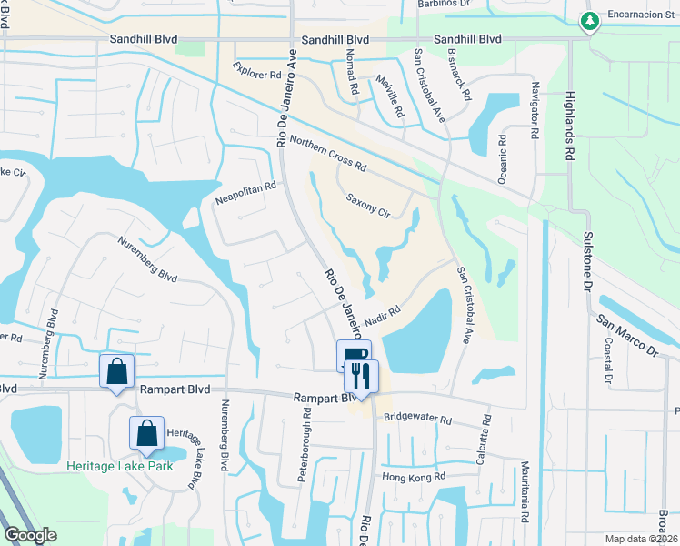 map of restaurants, bars, coffee shops, grocery stores, and more near 1360 Rio De Janeiro Avenue in Punta Gorda